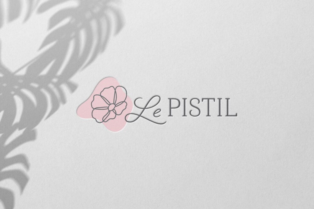 Le PISTIL logo created by Olive Ridley Studios - printed and debossed